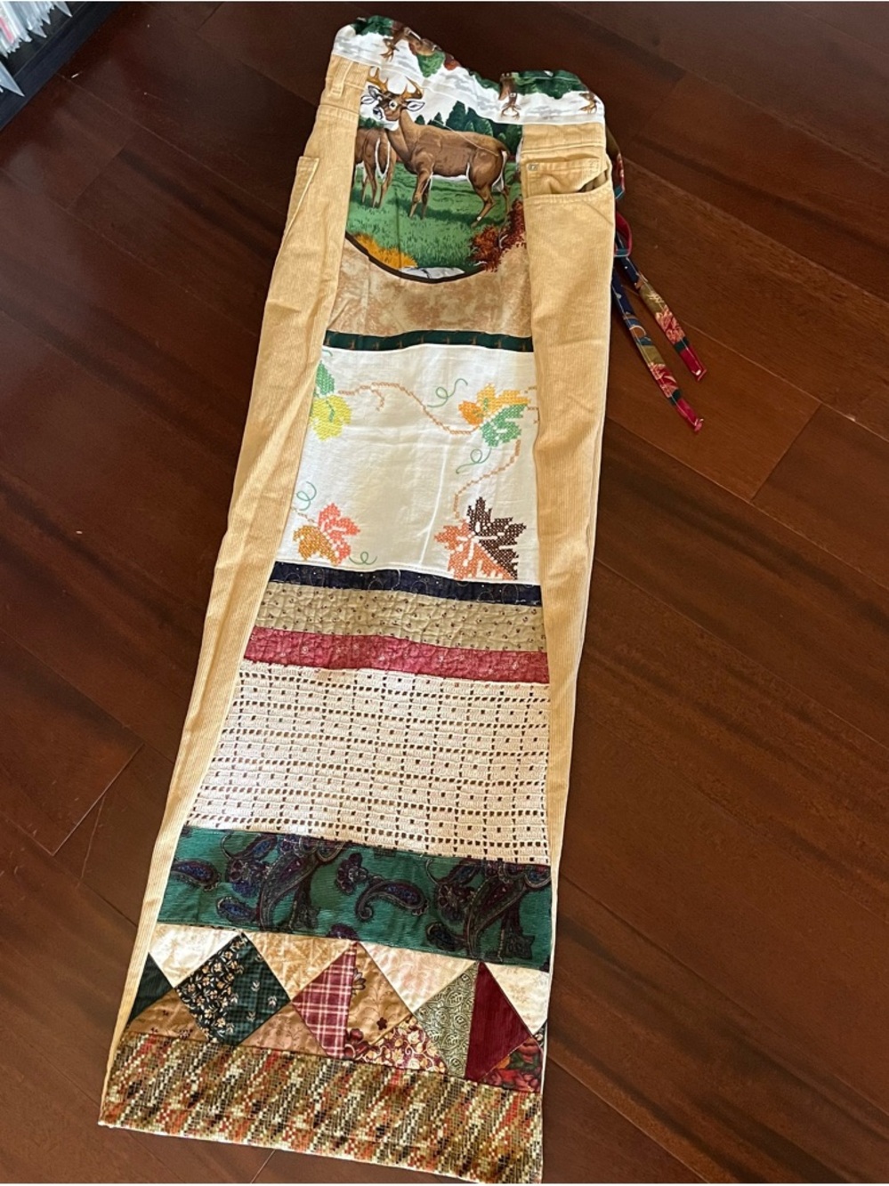 Mountain Girl deer heart gold band quilt patchwork pants Phish tour heady PLUR - Picture 3 of 12
